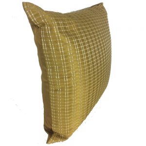 Yellow Checked Cushion Cover 44x44cm