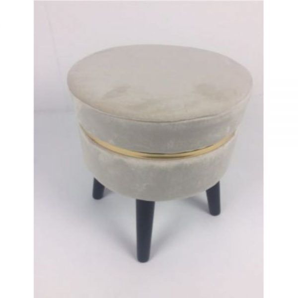 Velour Footstool Cream