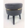 Velour Footstool Grey