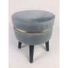 Velour Footstool Light Grey