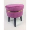 Velour Footstool Pink