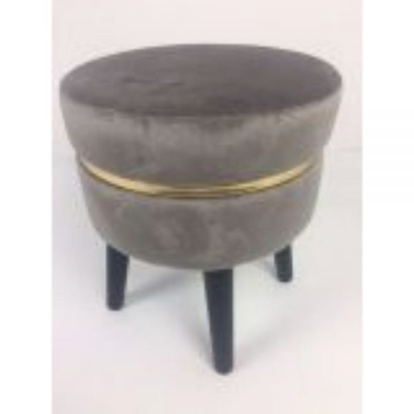 Velour Footstool Mink