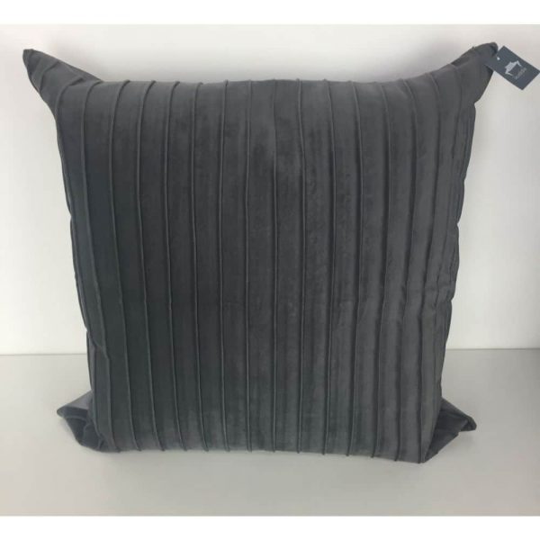 Dark Grey Ribbed Cushion Cover 44x44cm