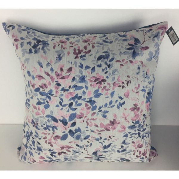 White Pink Blue Floral Cushion Cover 44x44cm