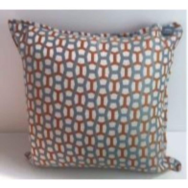 Orange White Grey Geometric Cushion Covers 56x56cm