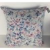 White Pink Blue Floral Cushion Cover 56x56cm