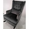 Velvet Plush Estelle Rocking Chair Grey