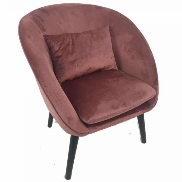 Velvet Plush Fleur Chair Rose Pink