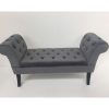 Velvet Plush Giselle Stool Grey