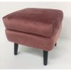 Ines Square Footstool Rose Pink Velvet