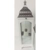 White Wooden Lantern with Metal Top Square 100cm