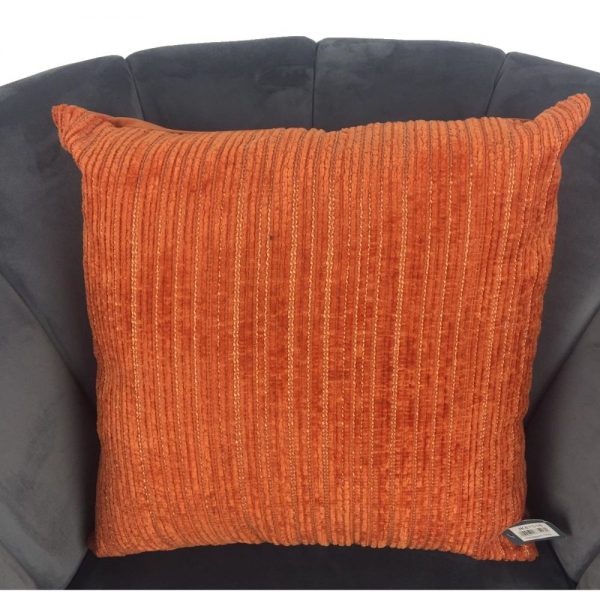 Orange Linear Chenille Cushion Cover 44x44cm