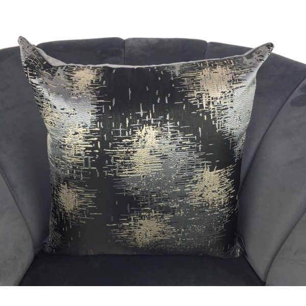 Cushion Cover Black with Grey and Gold 44x44cm