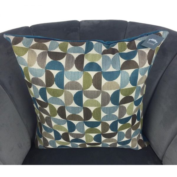 Teal Grey Green Retro Cushion Cover 44x44cm