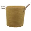 Wooden Round Stools Mustard Large