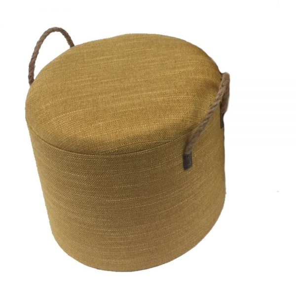 Wooden Round Stools Mustard Small