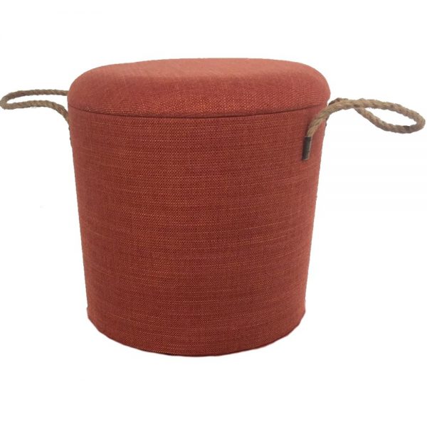 Wooden Round Stools Terracotta Large