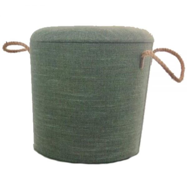 Wooden Round Stools Green Medium