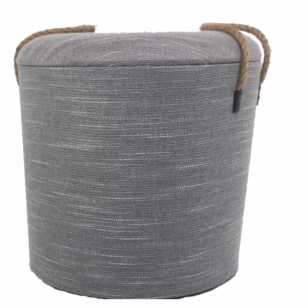 Wooden Round Stools Grey Large