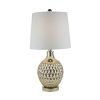Speckled Glass Metal Base Lamp White Shade H61cm