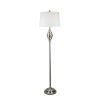 Floor Lamp with Silver Base and White Shade H157cm
