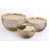 Set of 3 Gold Wire Bowls With Plate Top