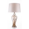 Champange Ribbed Lamp and White Shade H71cm