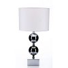 Silver Lamp with 2 Spheres and White White H69cm