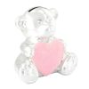 Silverplated Teddy Money Box Pink