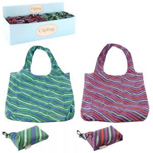 Stripes Folding Clip Bag - Assorted Colours