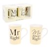 Set of 2 Mugs Mr & Mrs Right