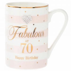 Mad Dots Fabulous at 70 Happy Birthday Mug