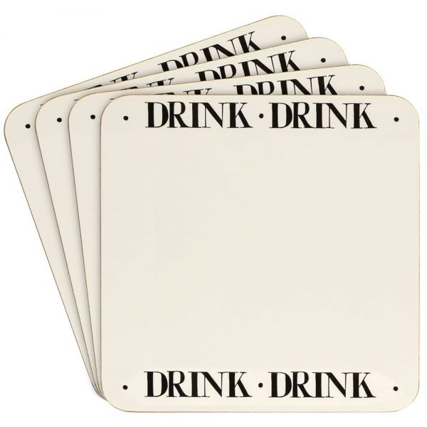 Script Cream Coasters Set of 4