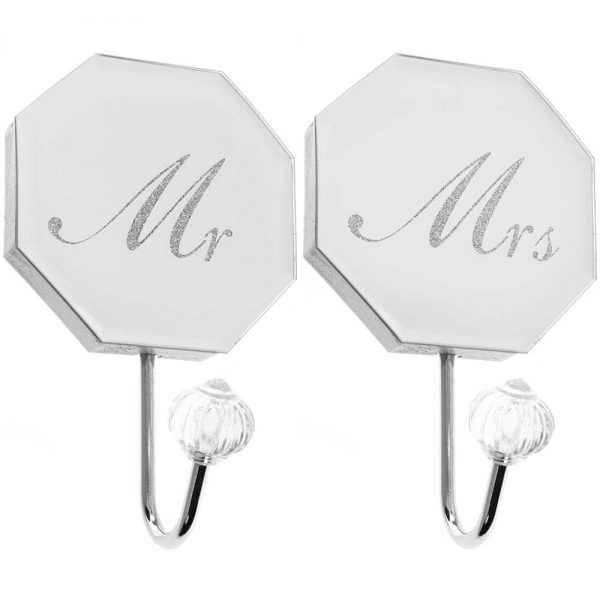 Mirror Mr and Mrs Wall Hook Set