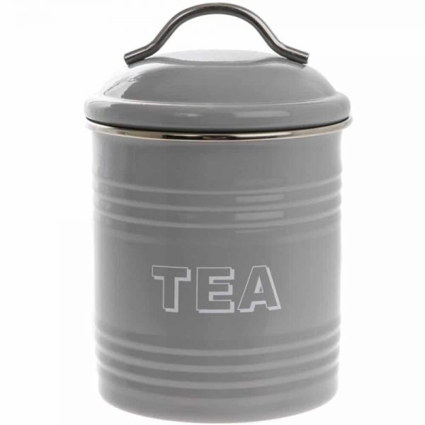 Home Sweet Home Grey Tea Canister