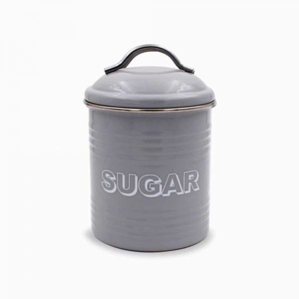 Home Sweet Home Grey Sugar Canister