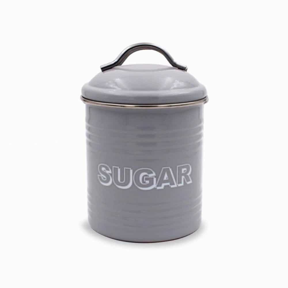 Home Sweet Home Grey Sugar Canister