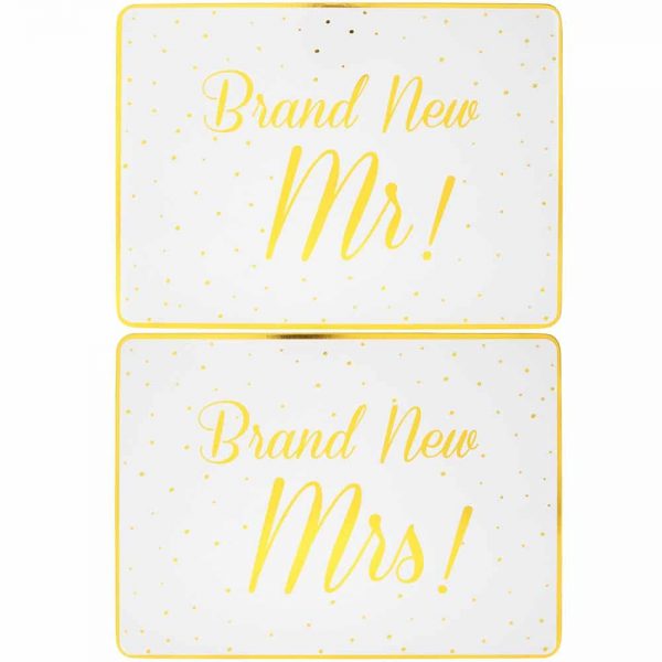 Brand New Mr and Mrs Placemats Set of 2