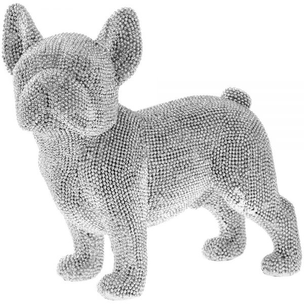 Silver and Diamante French Bulldog 22x11x19cm