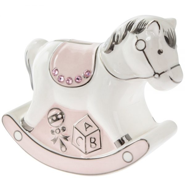 Pink Rocking Horse Money Bank