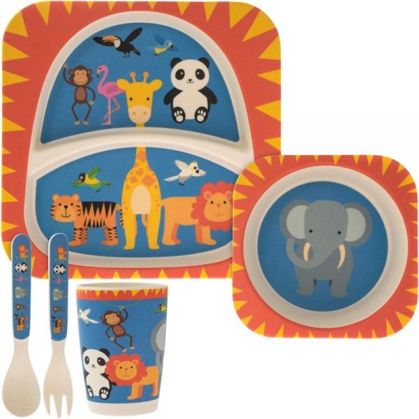 Bamboo Eco Eating Set Zoo