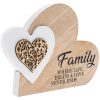 Double Heart Plaque Family 15x12x2cm