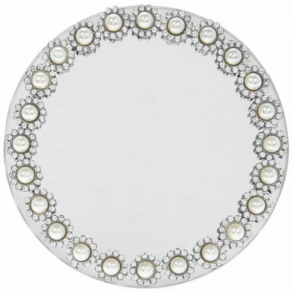 Pearl Mirror Candle Plate 10cm