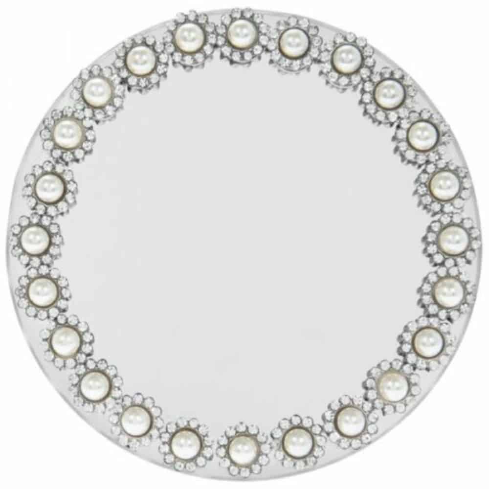 Pearl Mirror Candle Plate 10cm