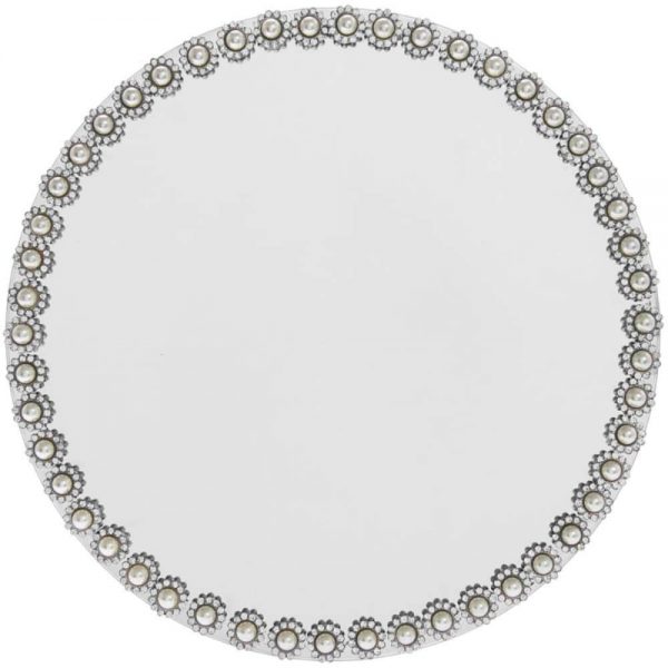 Pearl Mirror Candle Plate 20cm