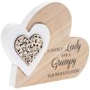 Double Heart Plaque Lovely Lady 15x12x2cm