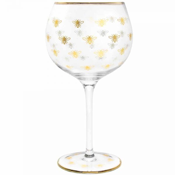 Gold Bees Gin Glass 23x11cm