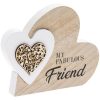 Double Heart Plaque Fab Friend 15x12x2cm