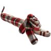 Red Check Dachshund Draught Excluder 79x12x16cm
