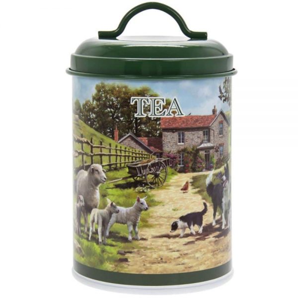 Collie and Sheep Tea Canister